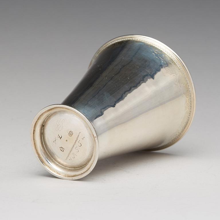 Petter Lund, bägare, silver, Nyköping 1736.