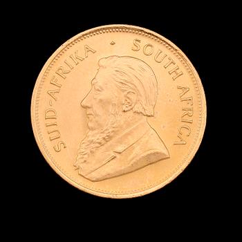 GULDMYNT, finguld, Krugerrand, Sydafrika, 1983. Vikt ca 34 g.