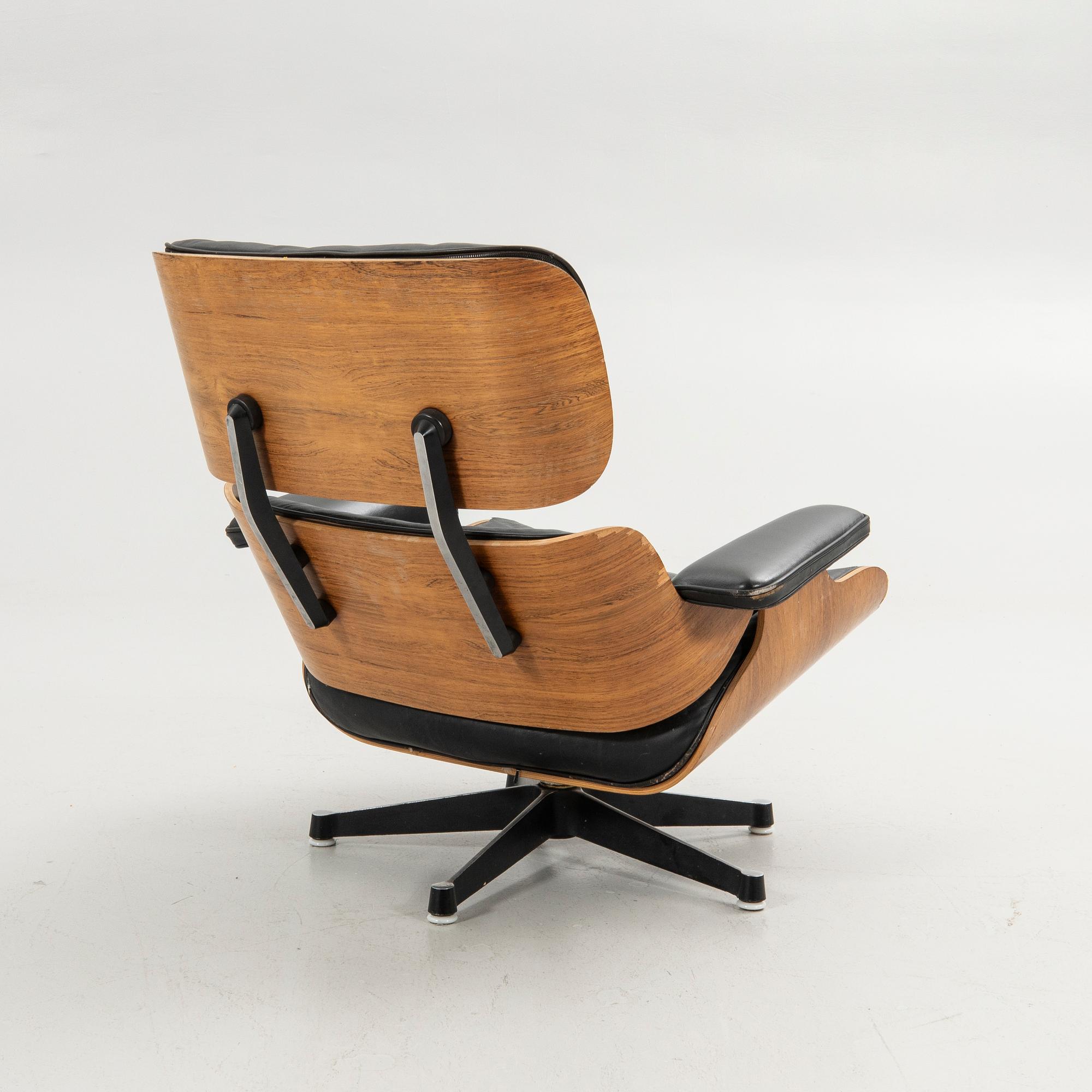 Charles & Ray Eames, fåtölj, "Lounge Chair", för Herman Miller, 1970-tal.