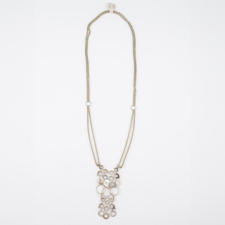 Siv Lagerström, two necklaces white metal.