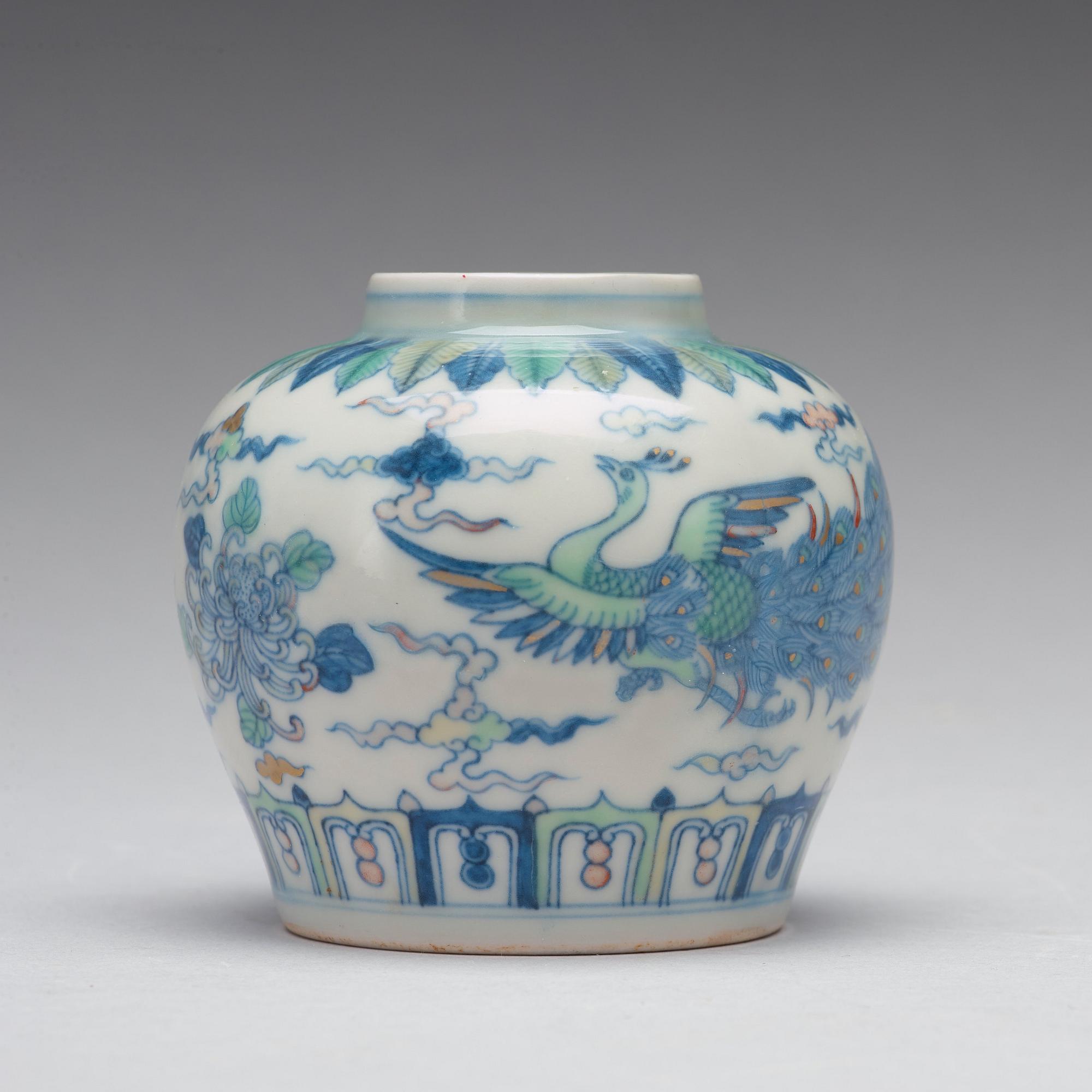 A doucai jar, Ming dynasty, Chenghua period 1465-87.
