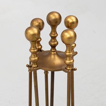 Brass fire utensils, early 20th Century.