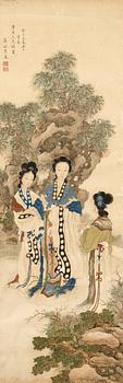 193. A late Qing dynasty (1644-1912) painting by an anonymous artist, copying Jiang Lian (c 1796 -c 1840).