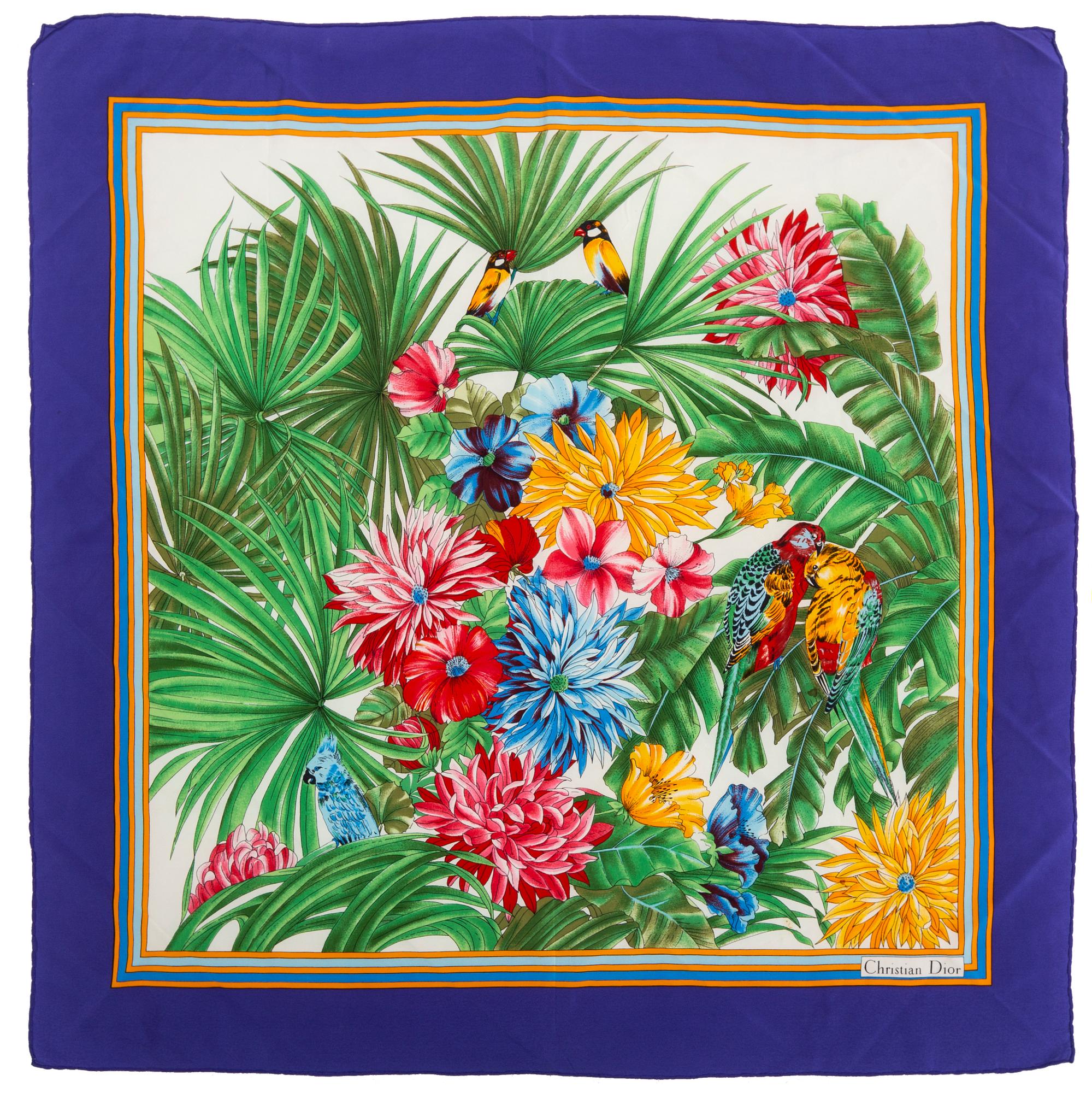 CHRISTIAN DIOR & ESCADA, two silk scarves.