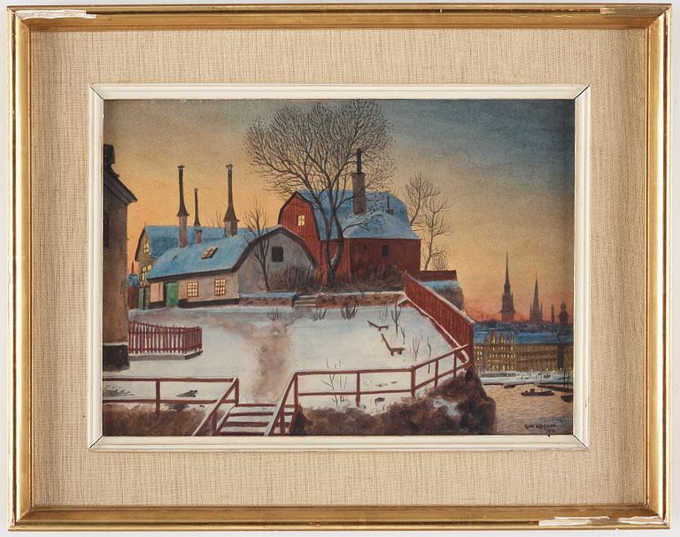 OSKAR BERGMAN, signed Oskar Bergman and dated 1941, water colour.
