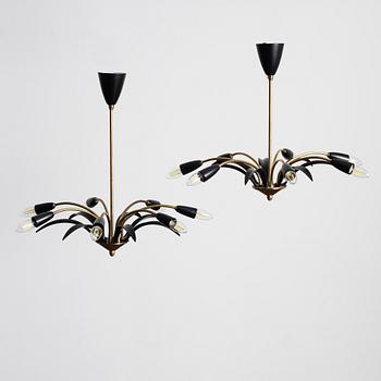 A pair of 1950's/60's ceiling lamps.
