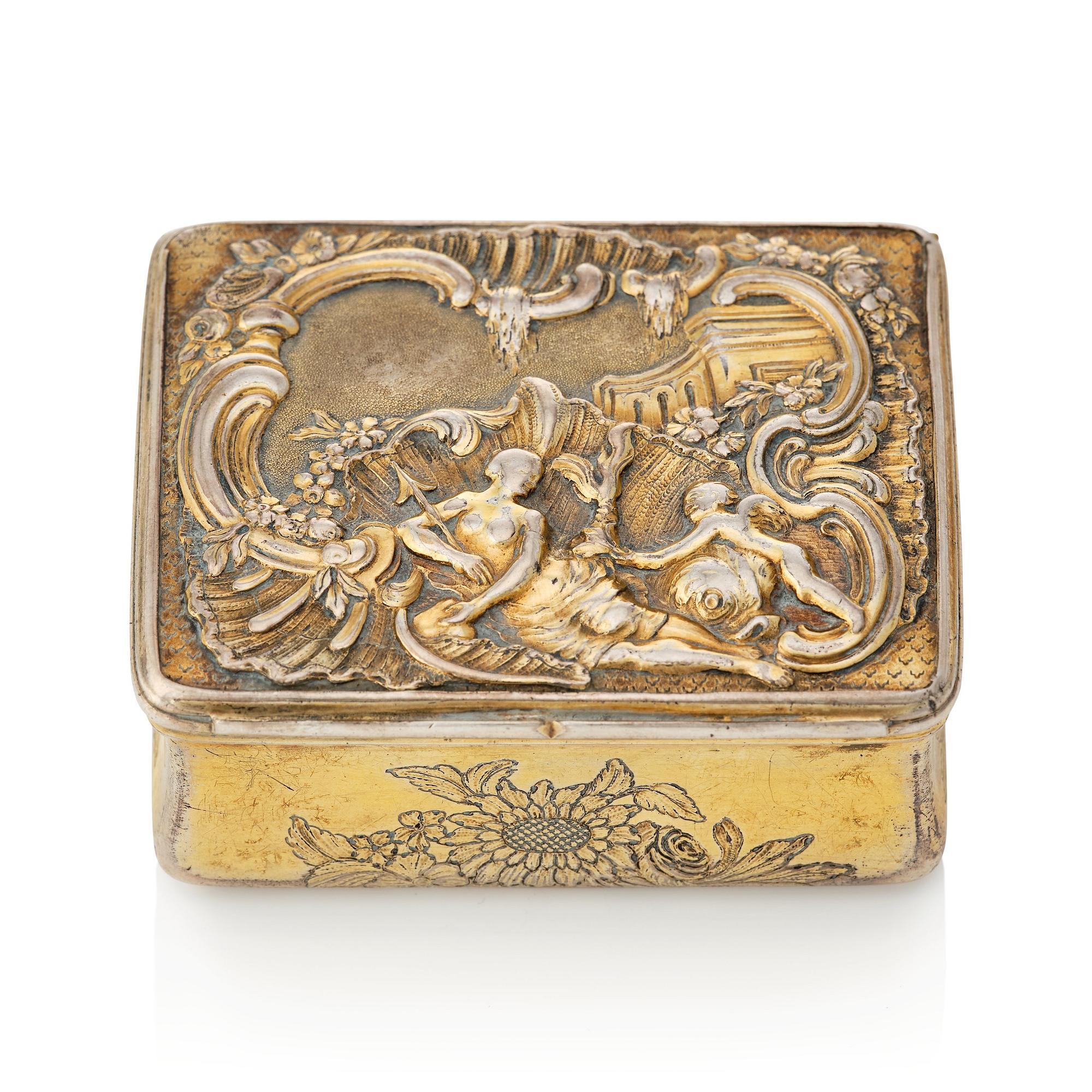 A Swedish Rococo silver-gilt snuff-box, mark of Kilian Kelson, Stockholm 1759.