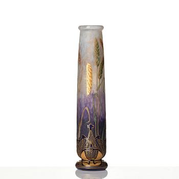 Daum Frères, an Art Nouveau gilt and enamelled cameo glass vase, Nancy, France.