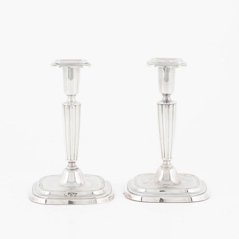 A pair of silver candlesticks, GAB, Stockholm 1965.