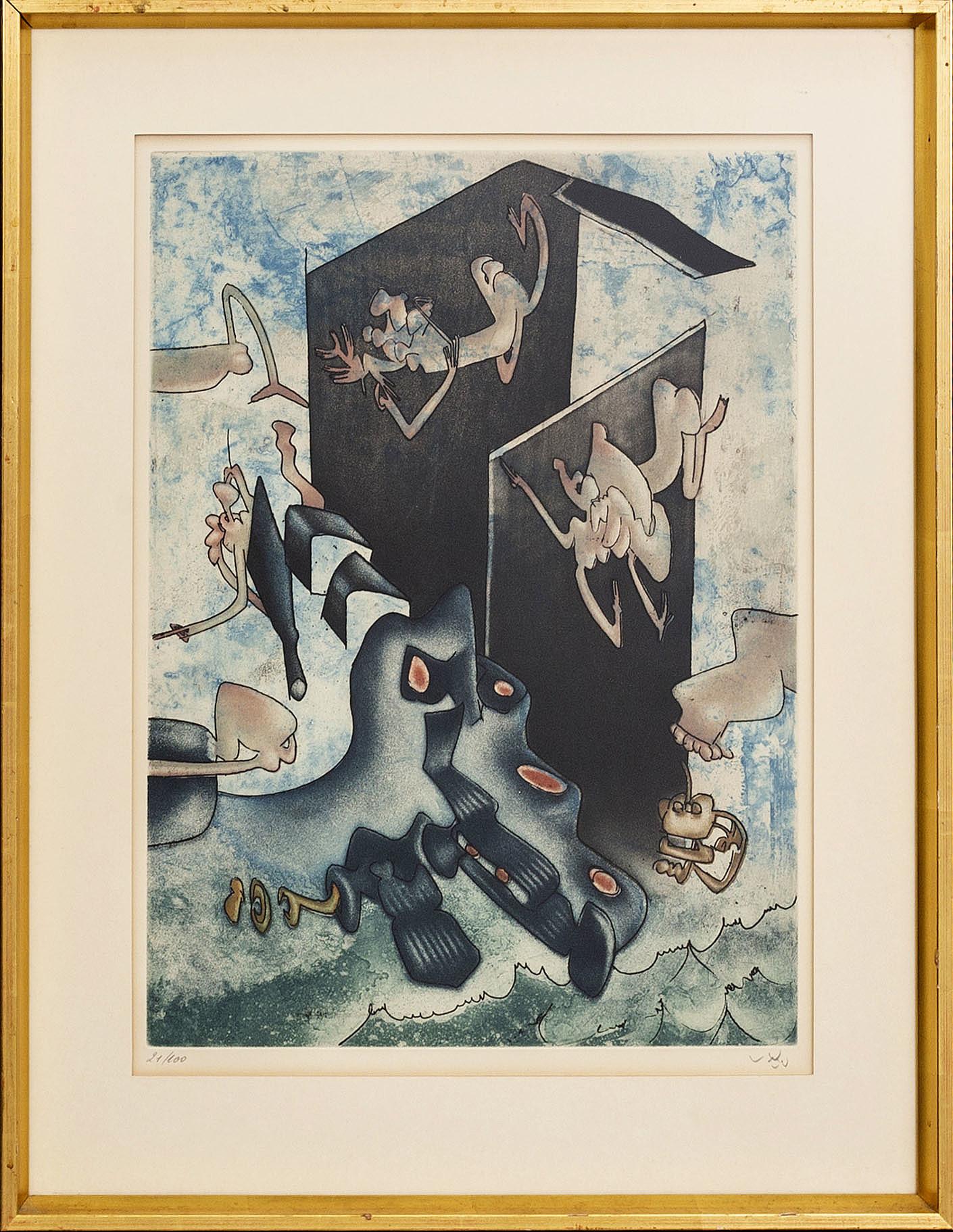 Roberto Matta, a set of eight etchings in colour, signed and numbered 21/100.