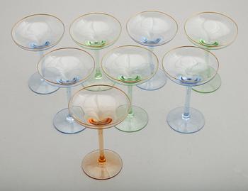 COCKTAILGLAS, 8 st, 1900-talets mitt.