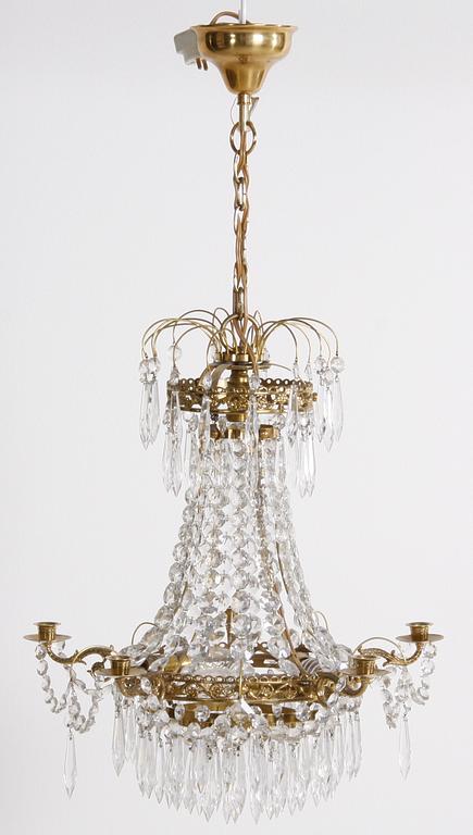 TAKKRONA, gustaviansk stil. 5 ljusarmar, h 50.