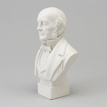 A bisquit sculpture bust of Cladstone, Robinson & Leadbeater, England, 1870s.