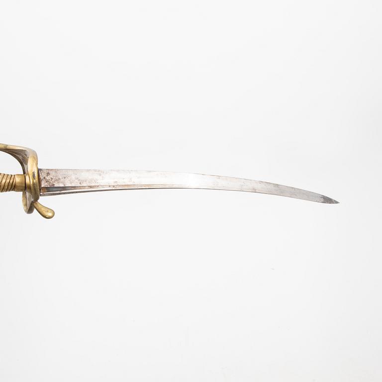 A Swedish sarbre m/1831 and cutlass for the swedish army, m/1856.