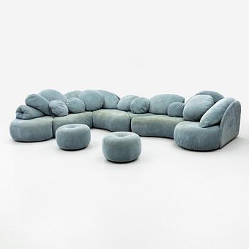 Hans Hopfer, a "Croissant" modular sofa model WK 510, Neue Wiener Werkstätte, 1980s.