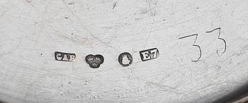 PARTI SILVER, 6 delar, bl a Stockholm och London 1900-tal, tot vikt 322 gram.