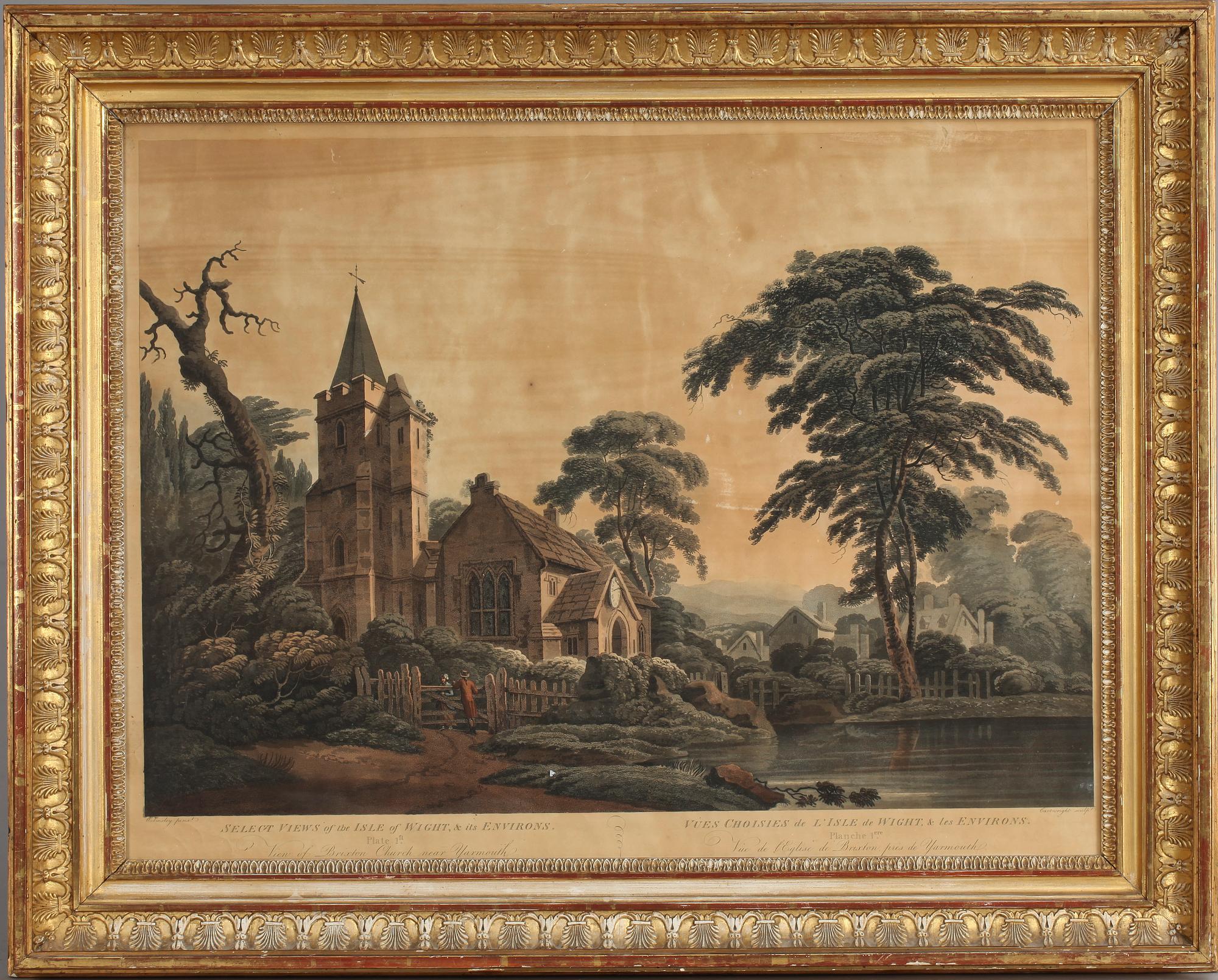 RAM MED LITOGRAFI, senempire 1800-tal.