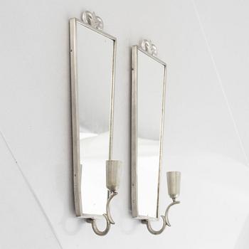 A pair of mirror vwall sconces, Svenskt Tenn, 1930.