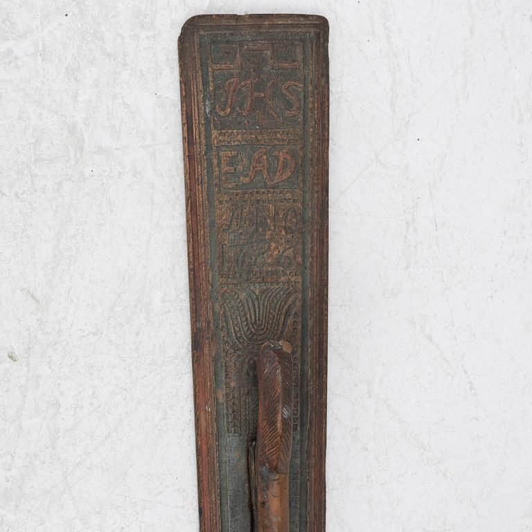 Mangeldon, southern Sweden, dated 1786.