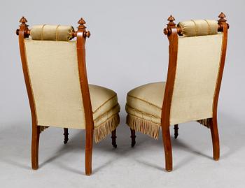 FÅTÖLJER, 1 par, nyrenässans, sent 1800-tal.