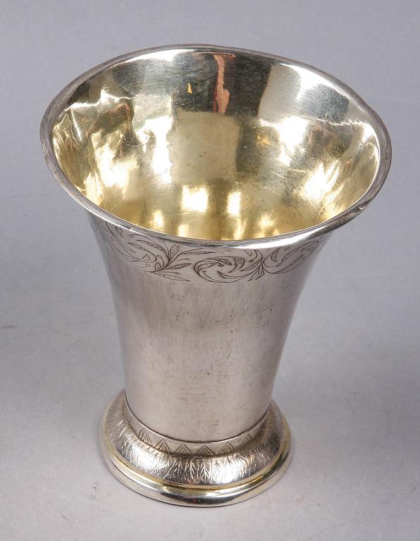 BÄGARE, silver, Johan Carlsson, Norrköping 1821.