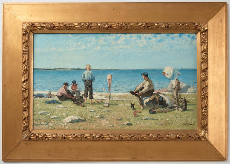 Eugène Jansson, "Badande pojkar (Sommarbadet)" [Bathing boys].