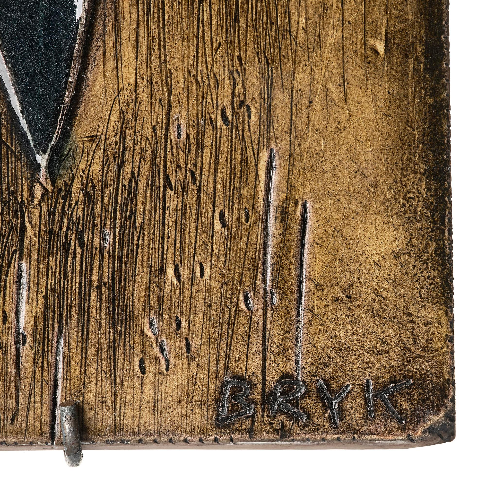 Rut Bryk, a stoneware relief depicting birds, Arabia, Finland, 1950s.