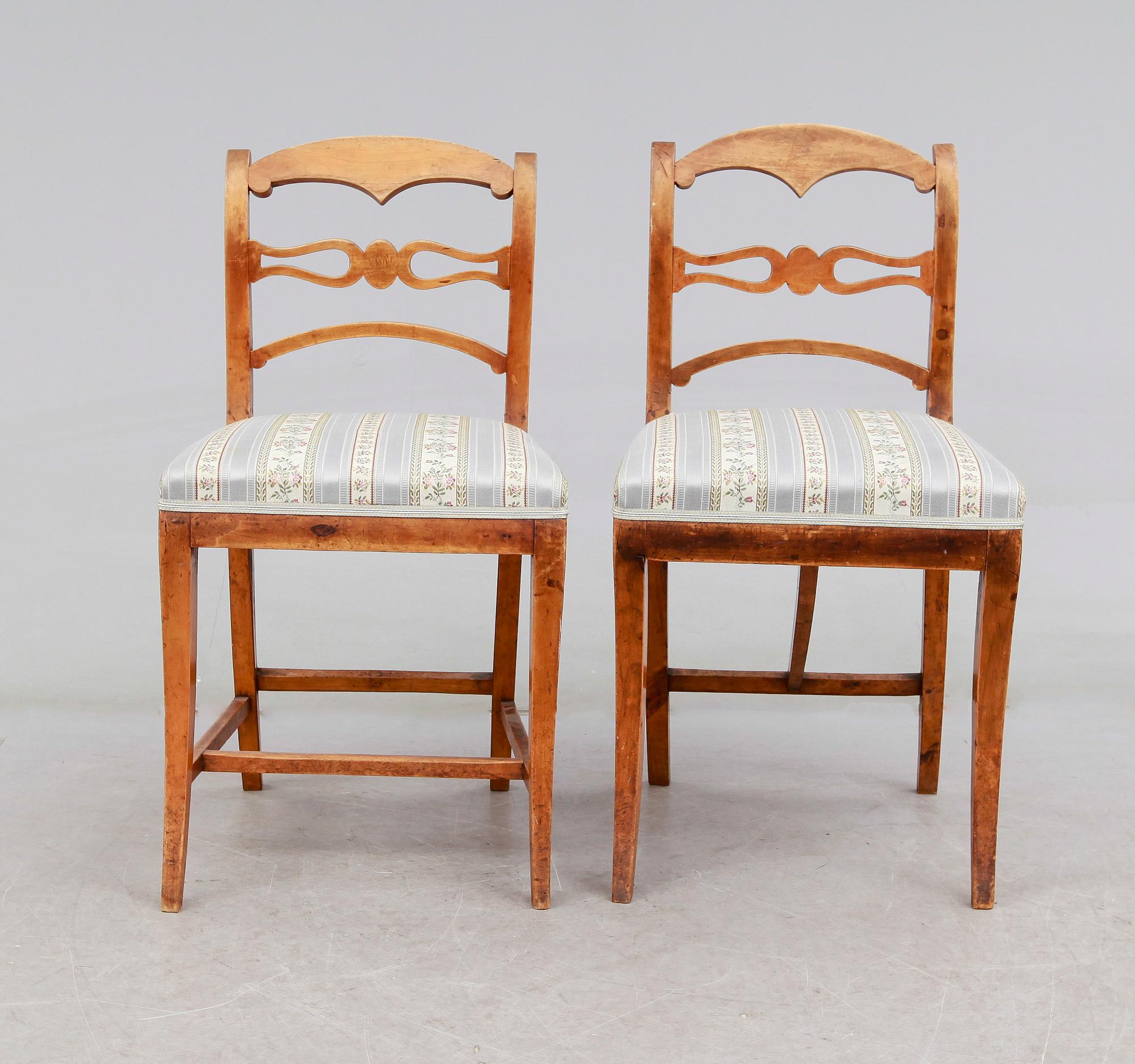 STOLAR, 2 st, biedermeier, 1800-talets mitt.