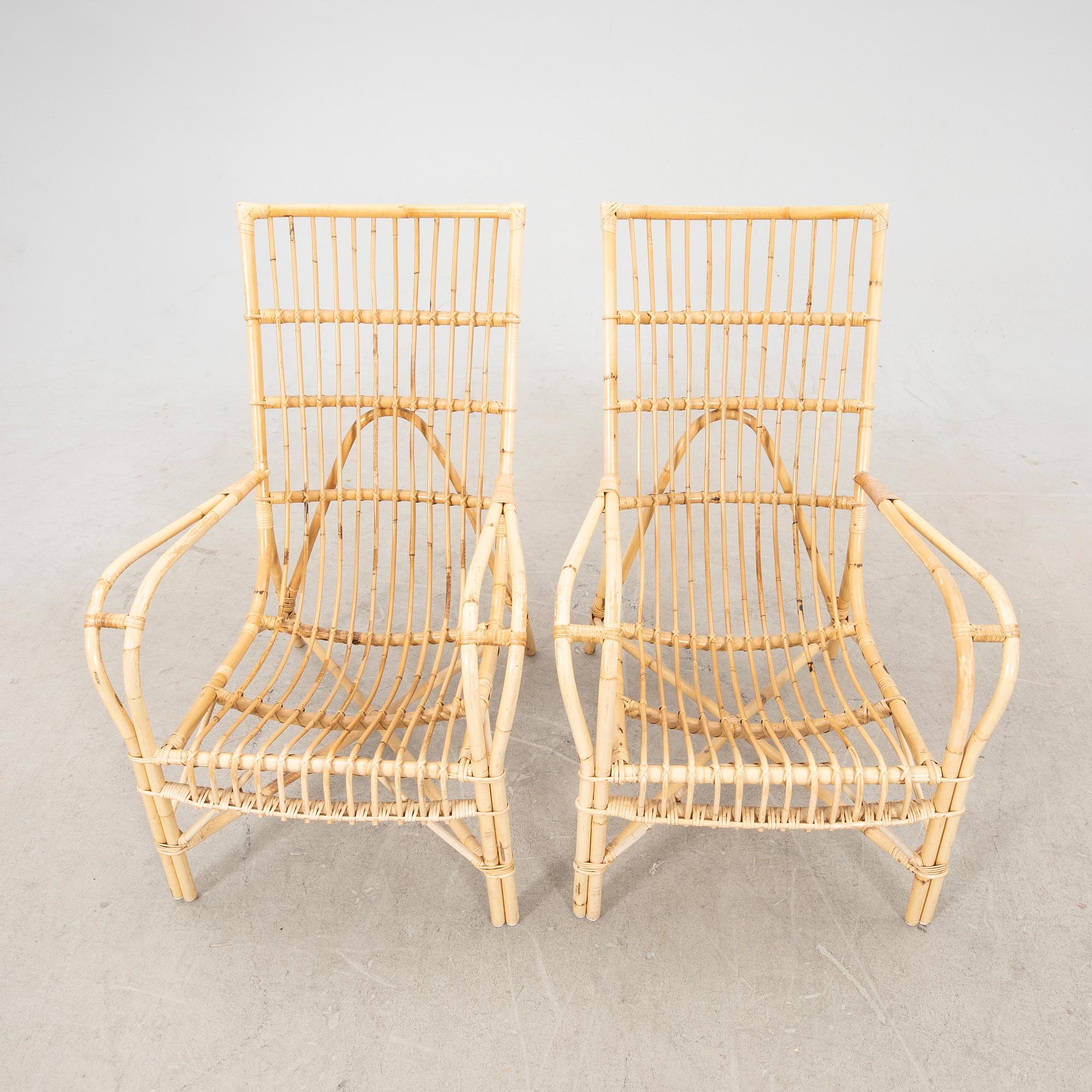 Badhusfåtöljer ett par  Larssons korgmakeri sent 1900-tal/2000-tal.