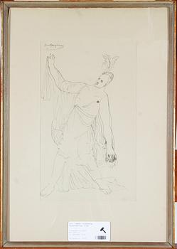 JOSEPHSON, ERNST. Tuschteckning, sign.