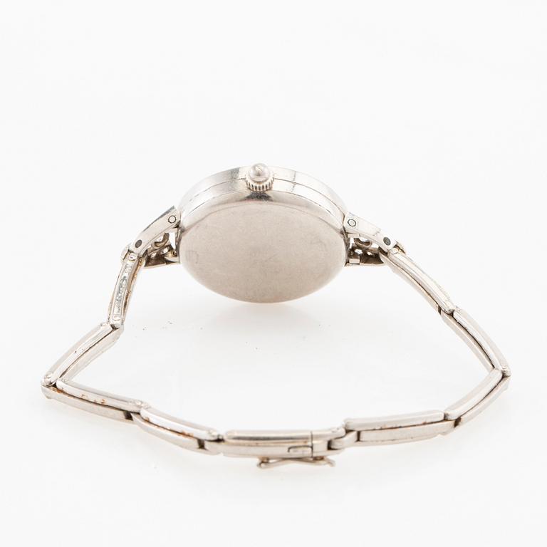 Armbandsur platina med gammalslipade diamanter, Chronometre Movado.
