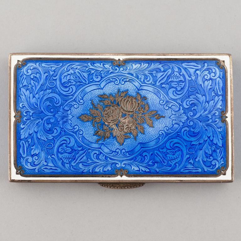An early 19th century  silver and guilloche enamel box.