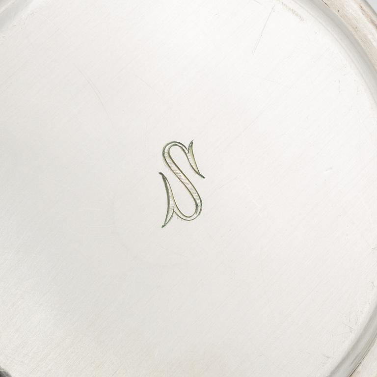 Coasters, 12 st, silver, GAB, Stockholm 1951.