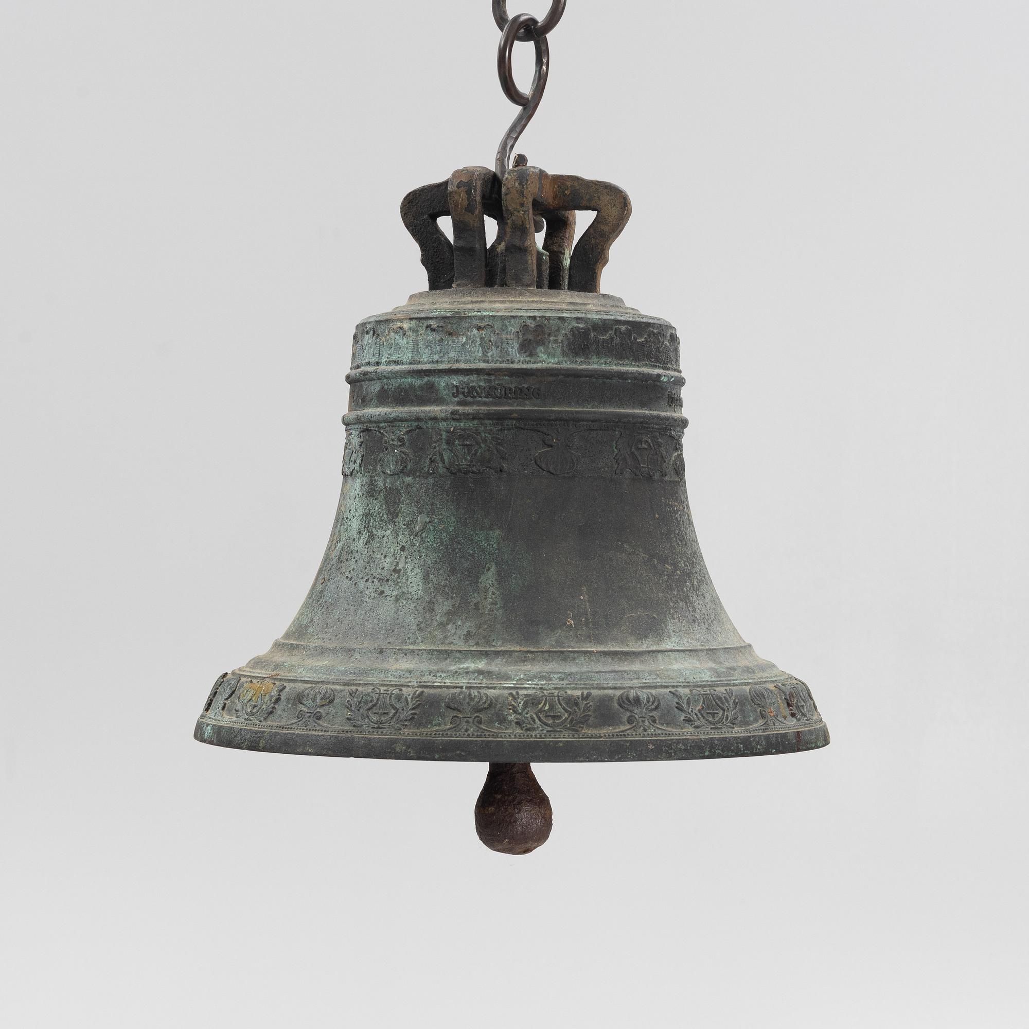 A bronze bell by C.A. Norling, later part of the 19th century.