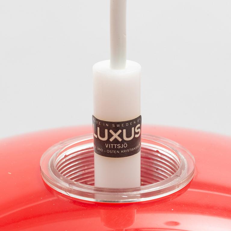 Uno & Östen Kristiansson, a set of three 'Globo Ring' ceiling lights, Luxus, Vittsjö, 1970's.