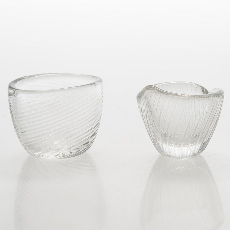 Tapio Wirkkala, five 1950s art glass objects, signed Tapio Wirkkala - Iittala.