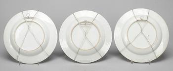 TALLRIKAR, 5+1 st, porslin, Kina, Qianlong, 1700-tal.