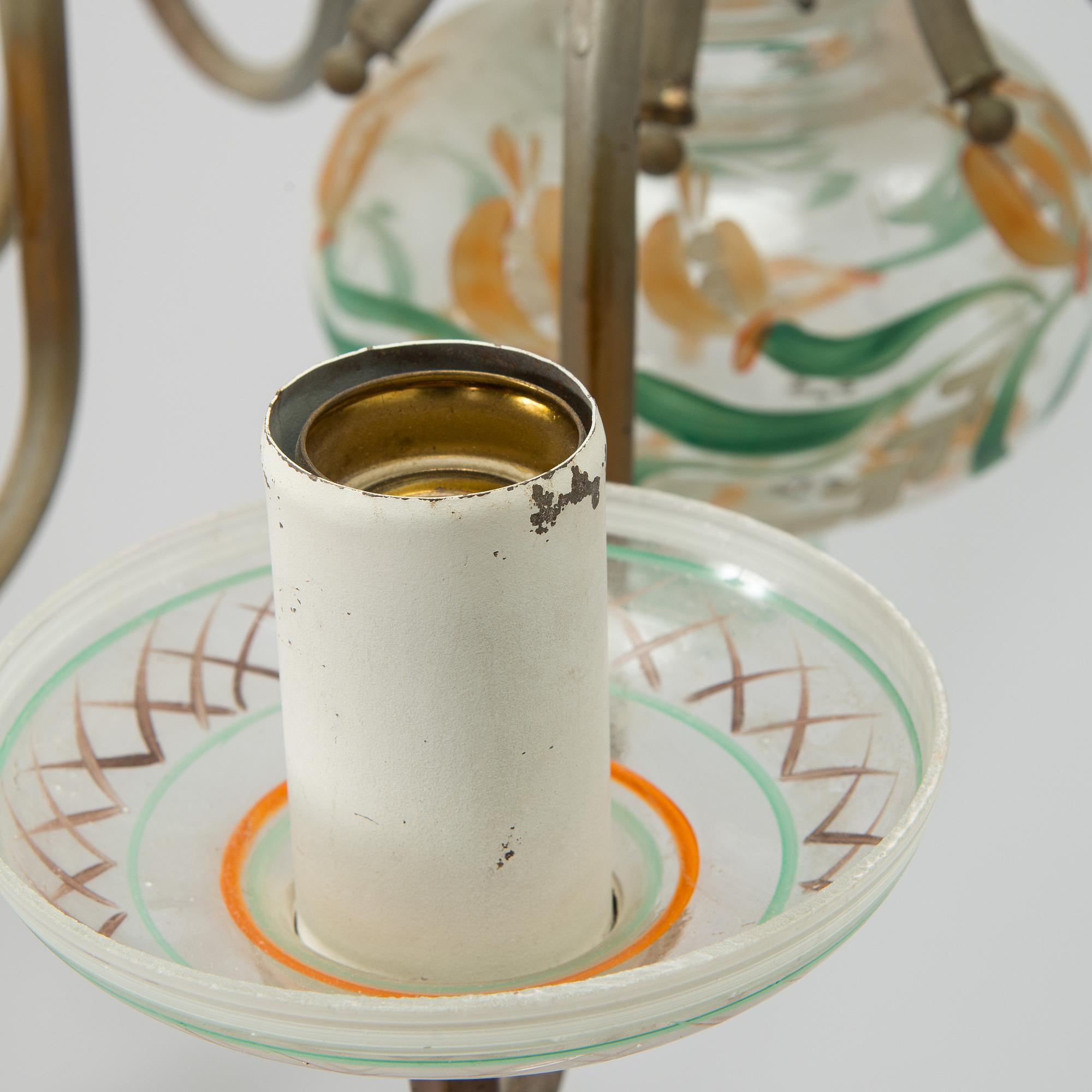 Paavo Tynell, A 1940s '1752/8' chandelier, for Taito and Kauklahden Lasitehdas. Finland.