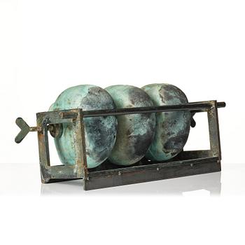 Bertil Vallien, skulptur "Three  Heads", Kosta Boda, unik.