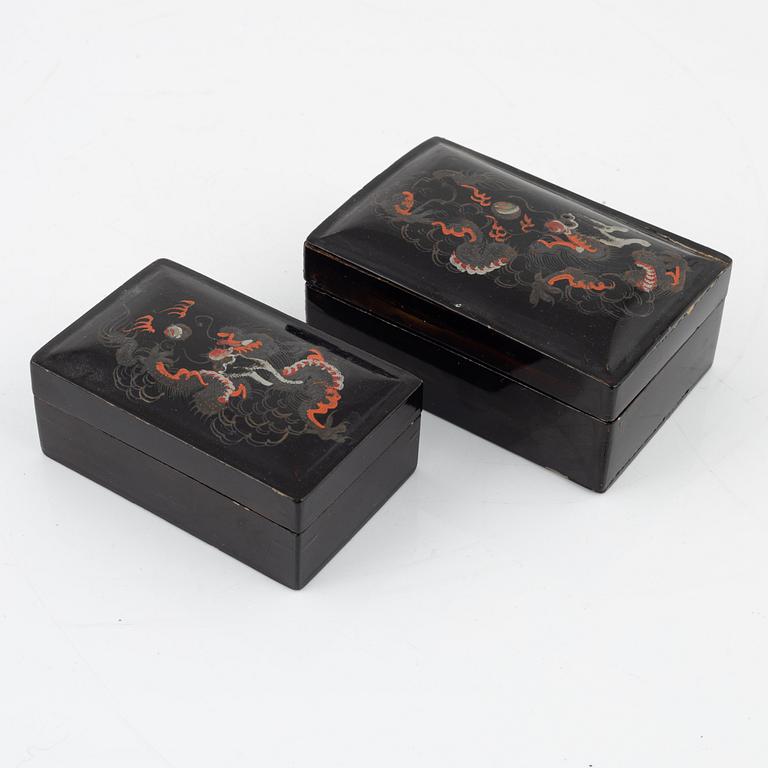 A group of Japanese lacquer ware, early 20th Century.