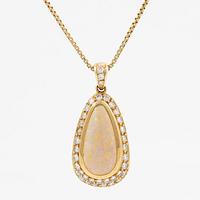 Pendant, H. Stern, 18K gold with opal and brilliant-cut diamonds.