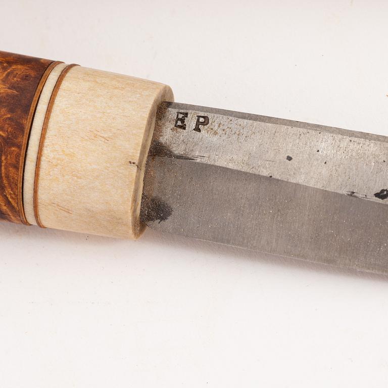 A reindeer horn knife by Andreas Poggats, before 1963, signed.