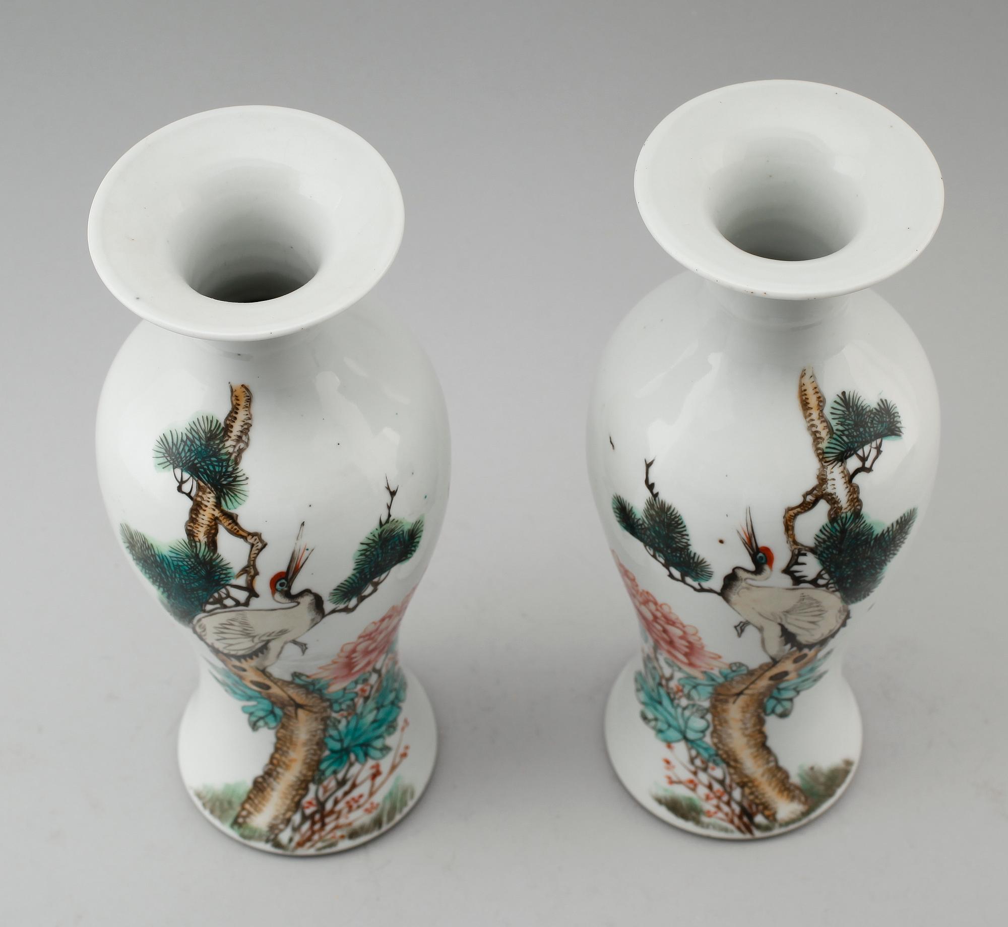 VASER, 1 par, porslin, Kina, 1800-/1900-tal.