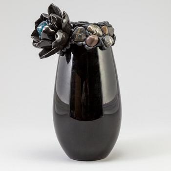 ZANDRA AHL, vase in mixed media, signed with label.