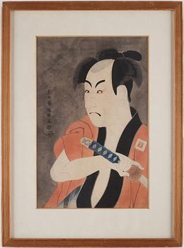 TOSHUSAI SHARAKU (act.c.1794), after, color woodblock print. Japan, 20th century.