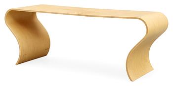 A Caroline Schlyter birch plywood table/bench.