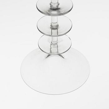 Nils Landberg, three lidded glass cups, Sandviks, Sweden, 1960's.