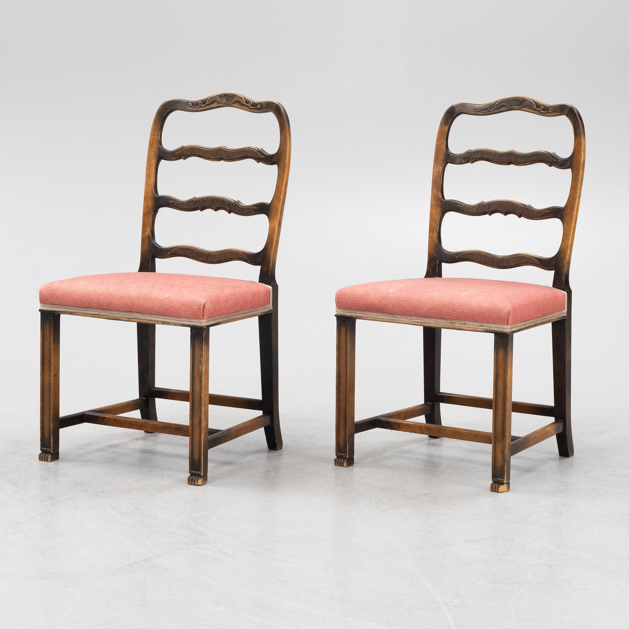 Axel Einar Hjorth, a pair of stained birch 'Sune' chairs, Nordiska Kompaniet, 1928.