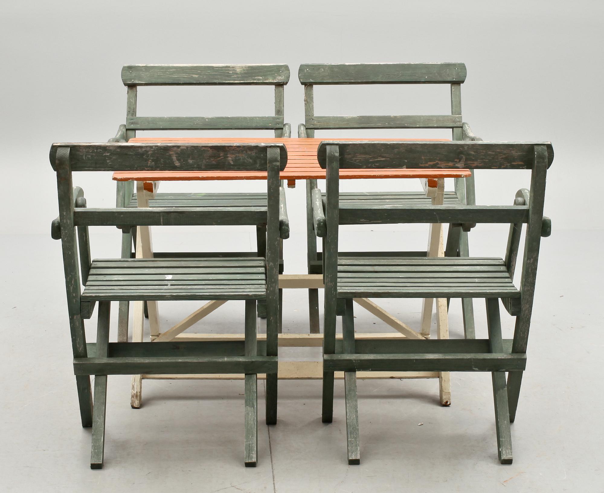 TRÄDGÅRDSMÖBLEMANG, 5 delar, 1900-tal.