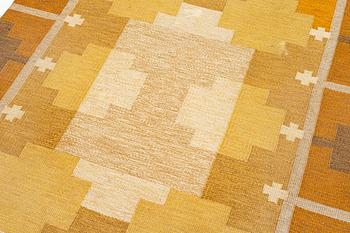 Ingegerd Silow, a flat weave rug, signed IS, c. 225 x 168 cm.